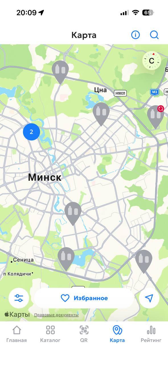 Приложение EcoPlatform карта.